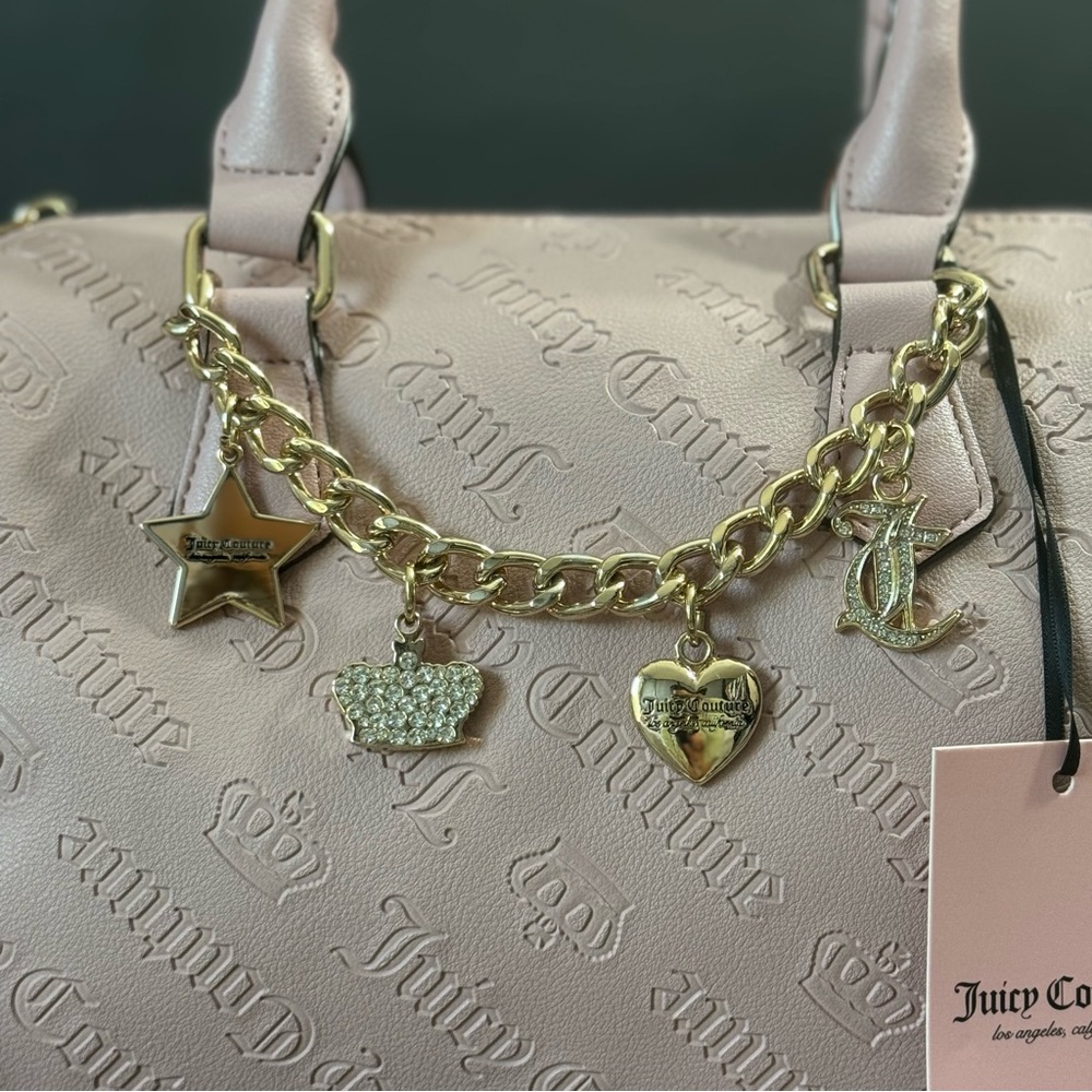 Juicy Couture Not Your Babe Satchel Crossbody Bag Color Dusty Blush - Picture 2 of 6